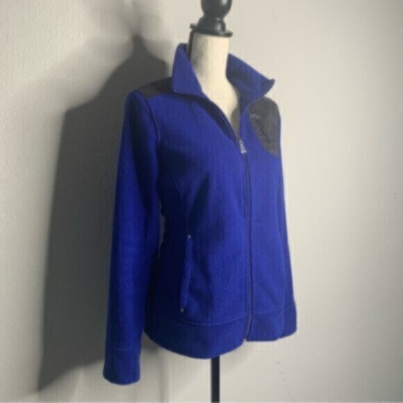 Lauren Ralph Lauren Active Blue & Black Full - Zip Sherpa Fleece Jacket - Picture 5 of 14